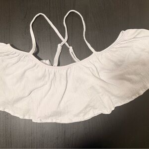White Off-Shoulder Crop Top with adjustable straps